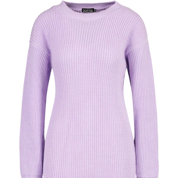 Boohoo Maria Purple Knit Jumper Sweater Dress Sm - Picture 2 of 14